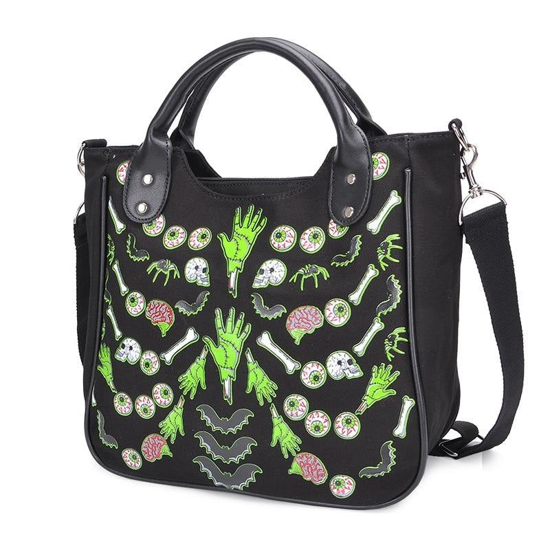 Mini Monster Crossbody Bag, Ruched Halloween Party Purse, Funny