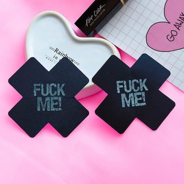Kinky Naughty Nipple Covers Stickers Fuck Me Kiss Me BDSM S&M Fetish