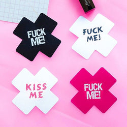 Kinky Naughty Nipple Covers Stickers Fuck Me Kiss Me BDSM S&M Fetish