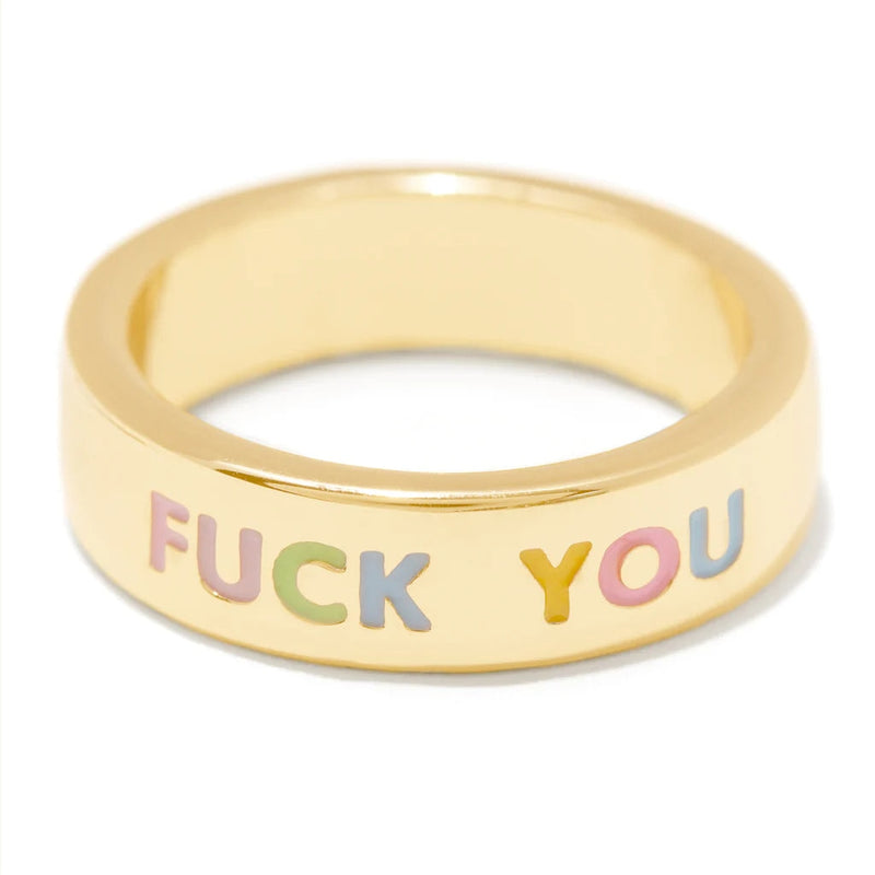 Naughty Statement Rings - 6 / Fuck You - fuck you, gold, gold ring, golden, jewellery
