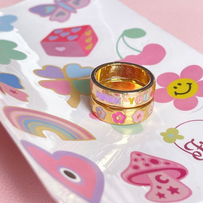 Naughty Statement Rings - fuck you, gold, gold ring, golden, jewellery