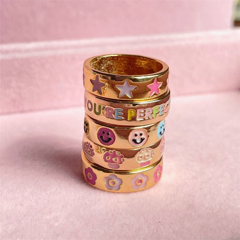 Naughty Statement Rings - fuck you, gold, gold ring, golden, jewellery