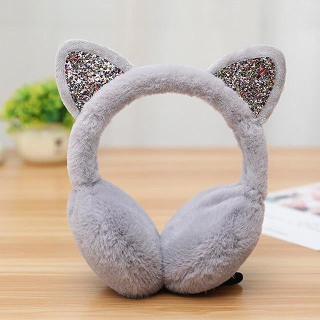 Neko Ear Muffs - Gray - ear muffs