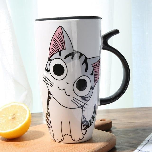 Neko Travel Mug - Dazed Kitty - brooch