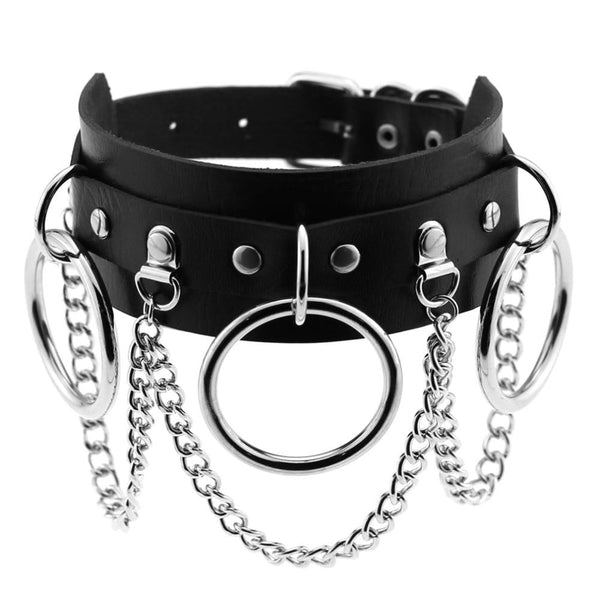 Heart Choker Necklace Bracelet Goth Punk BDSM FETISH Faux Leather Collar Emo