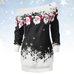 Off The Shoulder Santa Sweater - Black / XXL - sweater