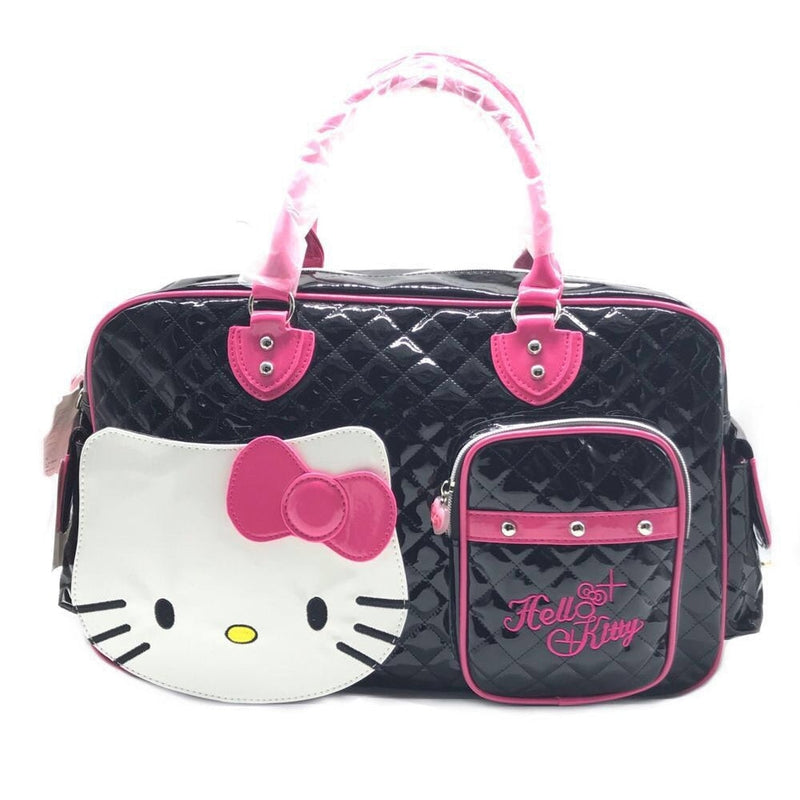 Oversized Kitten Duffle Bag - Black - 3d handbag, bags, bear, cases, duffle bag