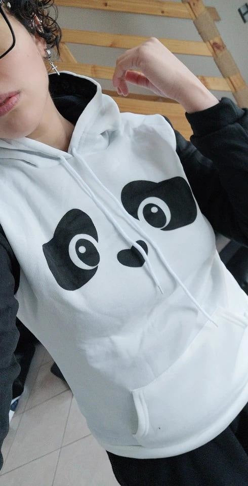 Panda Hooded Sweater - baby bear, ears, hooded, hoodie, hoodie sweater