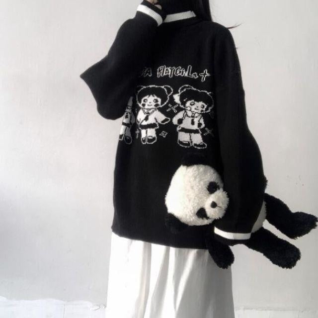 Panda Playgirl Knit Turtleneck - cardigans, crew neck, crewneck, crewnecks, ghost
