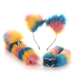 Kawaii Cat Tail Plug Rainbow Collar Play Set DDLG Playground Kawaii Cat Tail Plug Rainbow Collar Play Set DDLG Playground