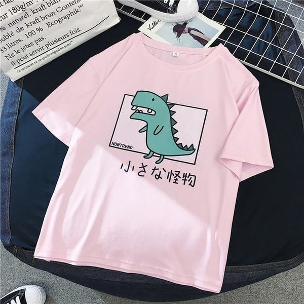 Pastel Dinosaur T-Shirt T-rex Japanese Harajuku Fashion Cute Kawaii