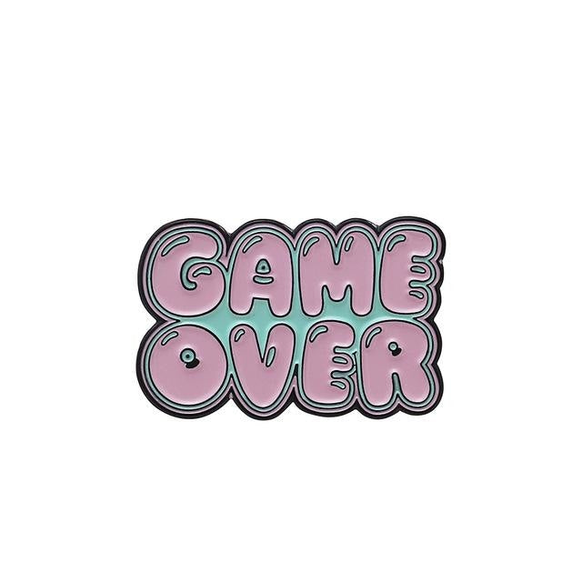 Pastel Gamer Enamel Pins - Game Over - pin
