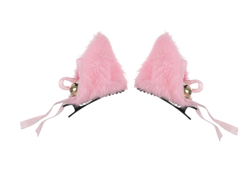 Pastel Neko Ears - Pink Clip Ins - headband
