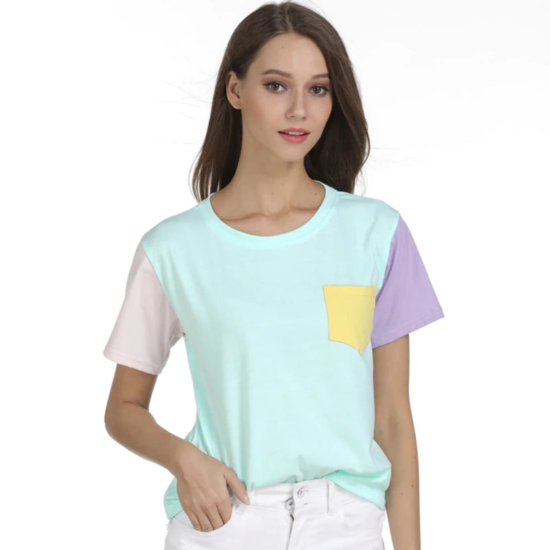 Pastel Patchwork Tee - 1980s, 80s shirt, 90s, fairy kei, harajuku fashion