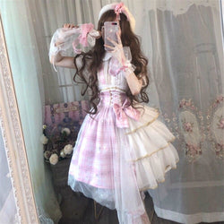 Patchwork Princess Lolita Dress - dress, dresses, fairy kei, fuzzy, jsk