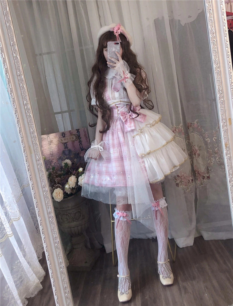 Patchwork Princess Lolita Dress - dress, dresses, fairy kei, fuzzy, jsk