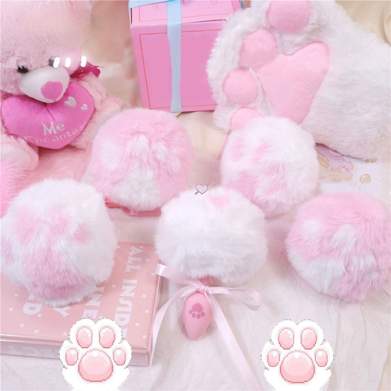 Paw Print Silicone Tail Plug Bunny Rabbit Tails DDLG Playground Paw Print Silicone Tail Plug Bunny Rabbit Tails DDLG Playground