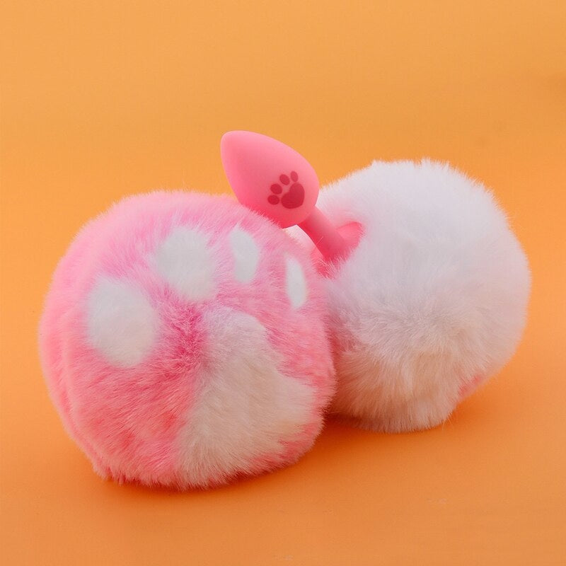 Paw Print Silicone Tail Plug Bunny Rabbit Tails DDLG Playground Paw Print Silicone Tail Plug Bunny Rabbit Tails DDLG Playground