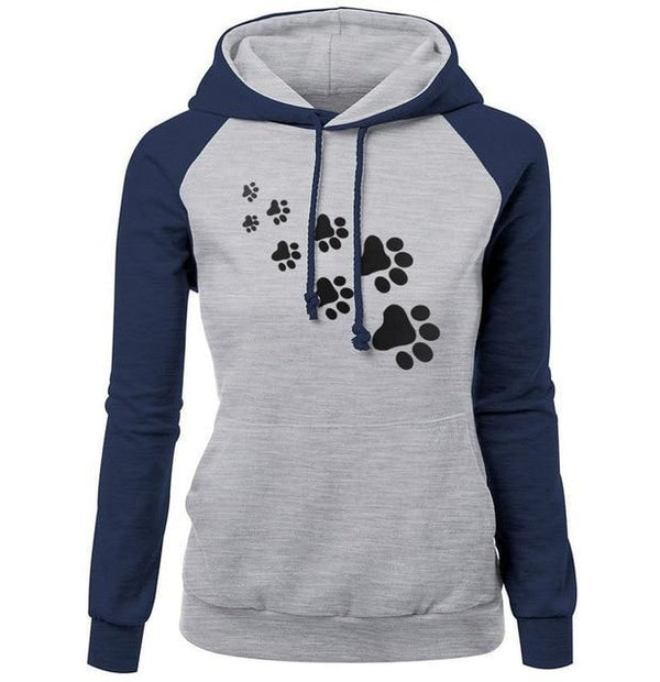 Paw Print Puppy Hoodie - dark blue gray / S - Sweater