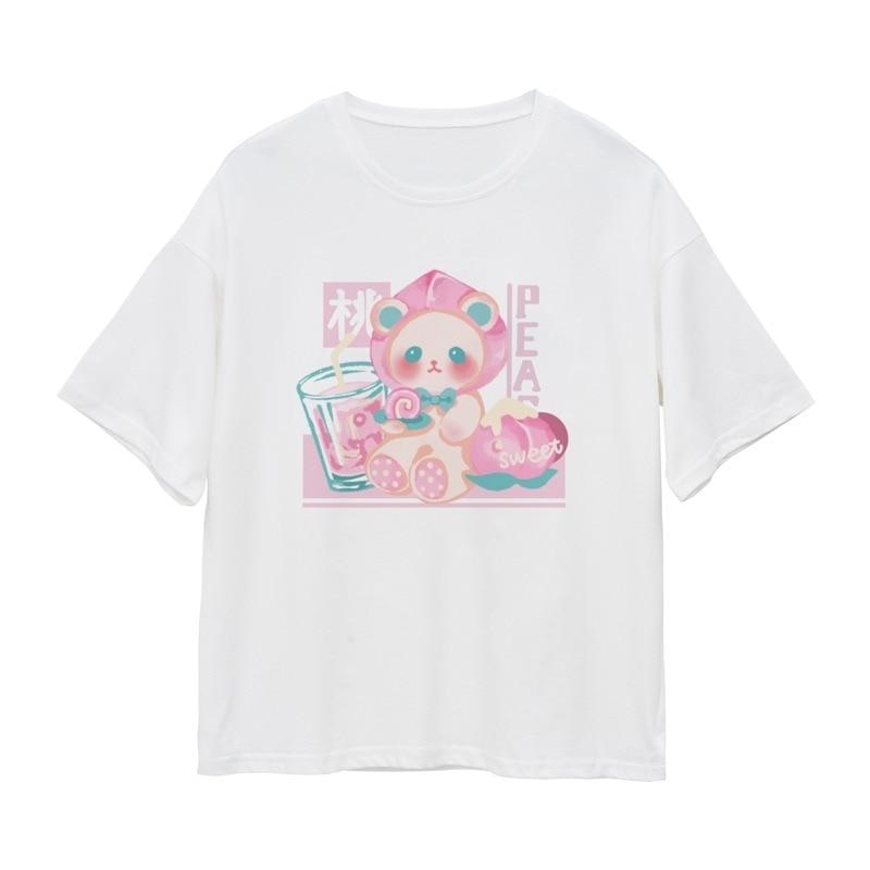 Peachy Baby Bear Tee - baby t-shirt, peach, peach peaches, peachy