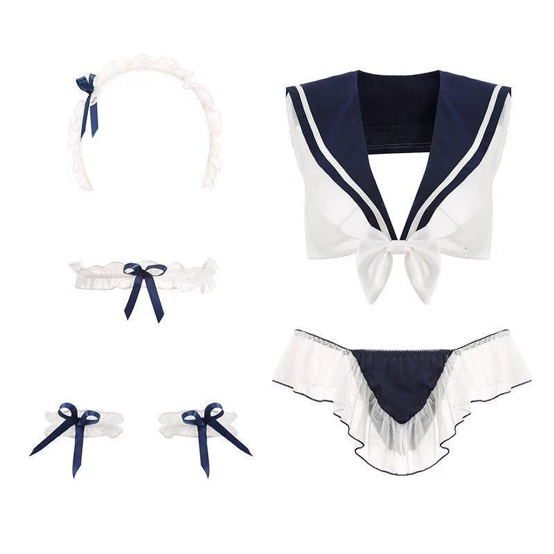Peekaboo Sailor Scout Lingerie Set - Navy Outfit - cosplay, cosplaying, costume, costumes, mesh