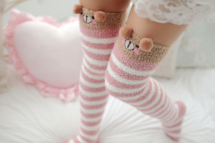 Pink Bear Thigh Highs - abdl,adult babies,adult baby,adult baby diaper lover,age play