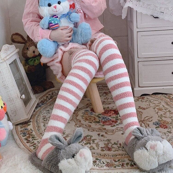 Pink Bear Thigh Highs - abdl, adult babies, baby, baby diaper lover, age play