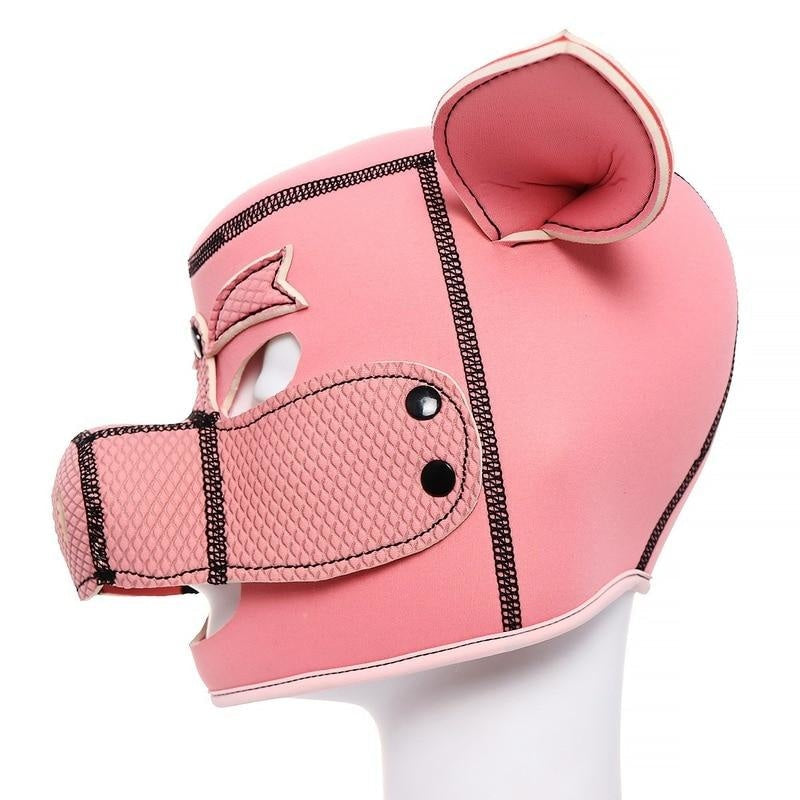 Pink Pig Play Mask - ball gag, bdsm, biker patch, bondage, daddy kink