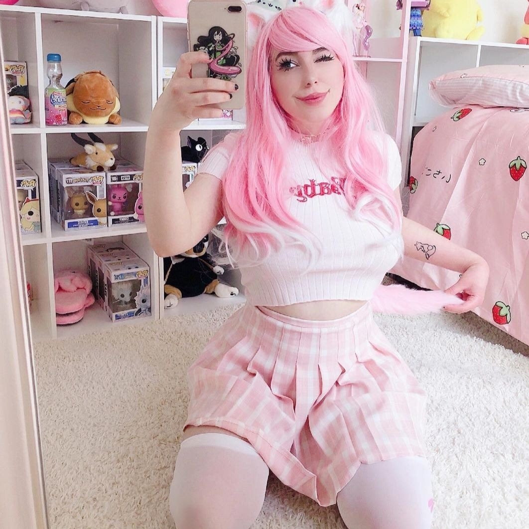 Pink Plaid School Girl Skirt Pleated Tennis Style – DDLG Playground