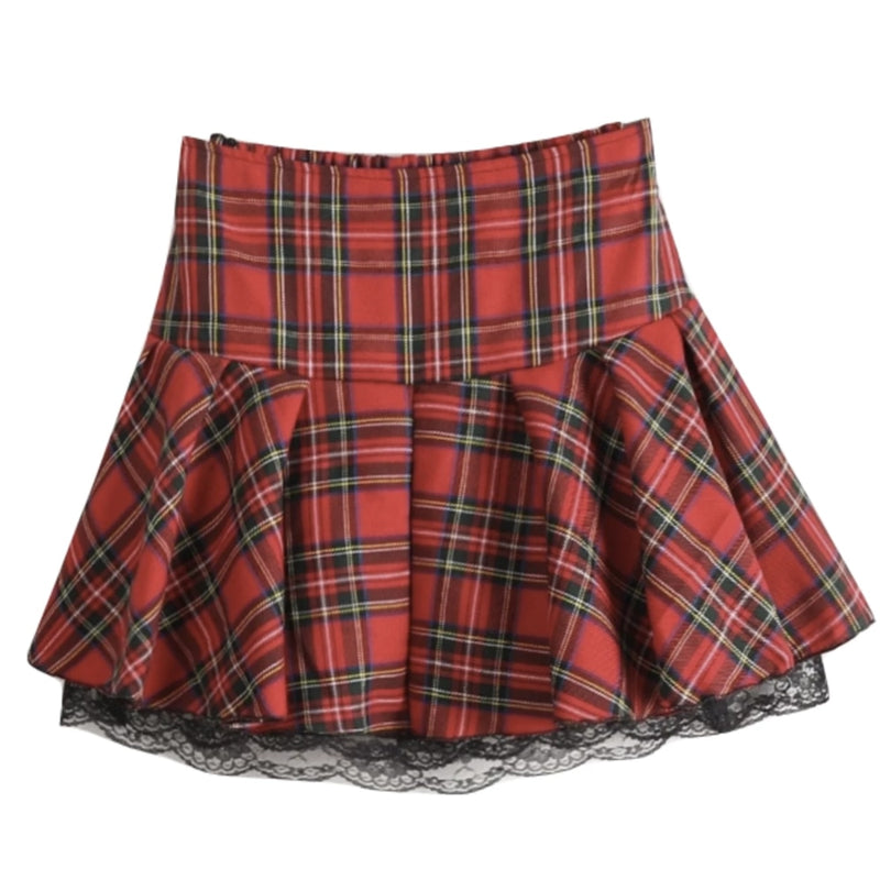 Plaid School Girl Skirt - skirt