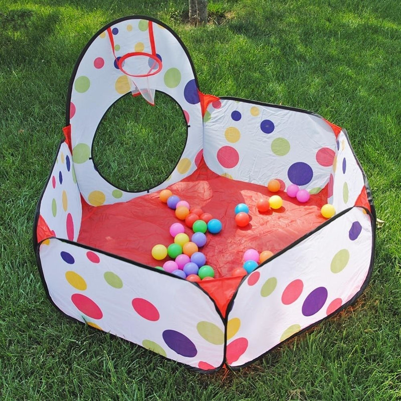 Red Polkadot Play Tent Tunnel Ball Pit Basketball Net ABDL Ageplay Littlespace CGL Kink | DDLG Playground