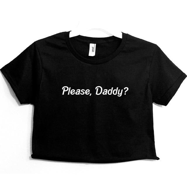 Please Daddy Crop Top Cropped T-Shirt Tee ABDL Ageplay BDSM Fetish Kink by DDLG Playground