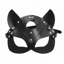 Pleather Petplay Mask (Many Animal Types) - Black Puppy - face mask, little pet, masks, pet play