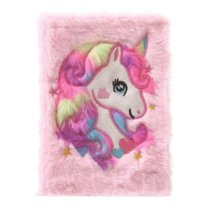 Plush Unicorn Diary - Pink - journal