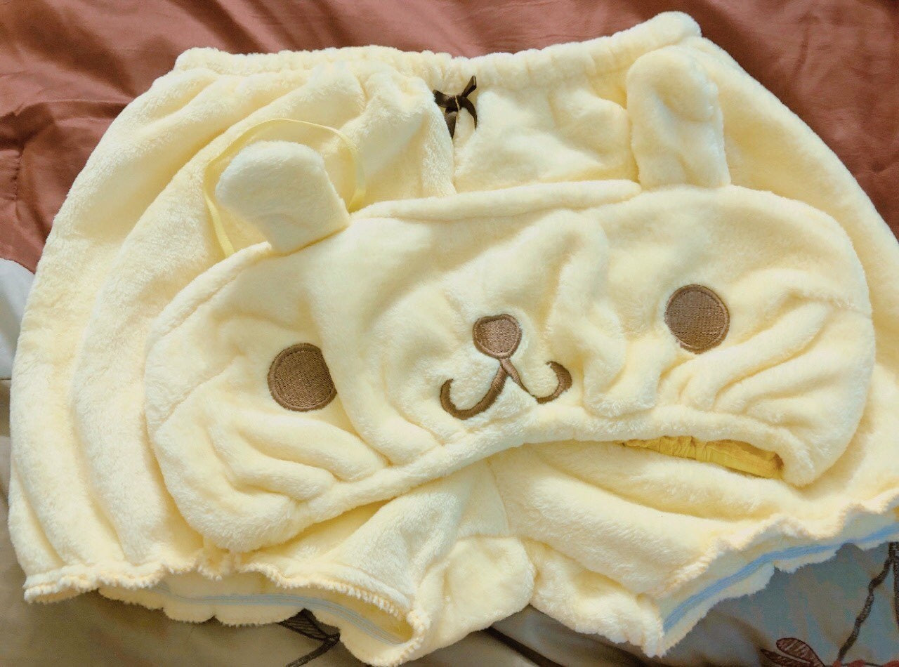 Yellow Pudding Dog Pompompurin Fuzzy Soft Lingerie Set DDLG Shop DDLG