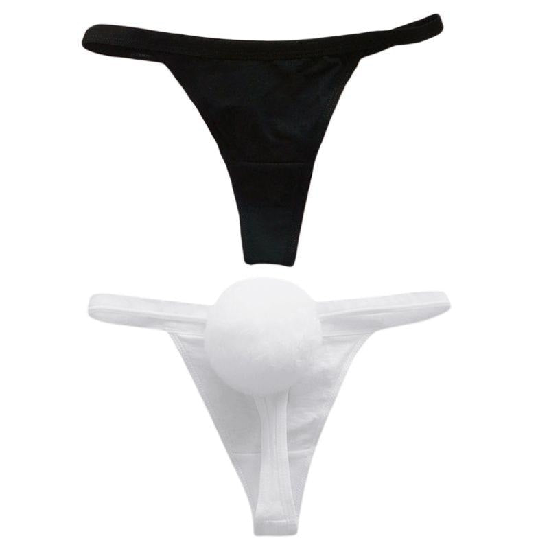 Poofy Bunny Tail Thongs - underwear