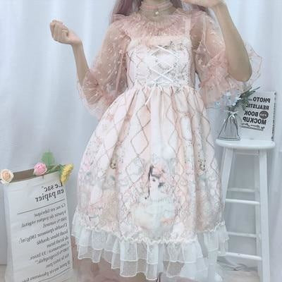 Porcelain Doll Lolita Dress - Pink dress - dress
