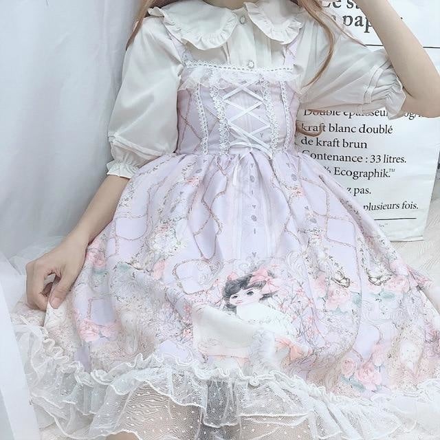Porcelain Doll Lolita Dress - Purple dress - dress