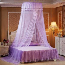 purple princess canopy bed mosquito net bedding netting mesh see through tent ribbons bows ruffled girly abdl cgl dd/lg little space kink fetish by ddlg playground