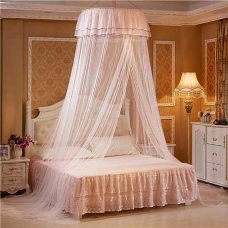 pink peach princess canopy bed mosquito net bedding netting mesh see through tent ribbons bows ruffled girly abdl cgl dd/lg little space kink fetish by ddlg playground