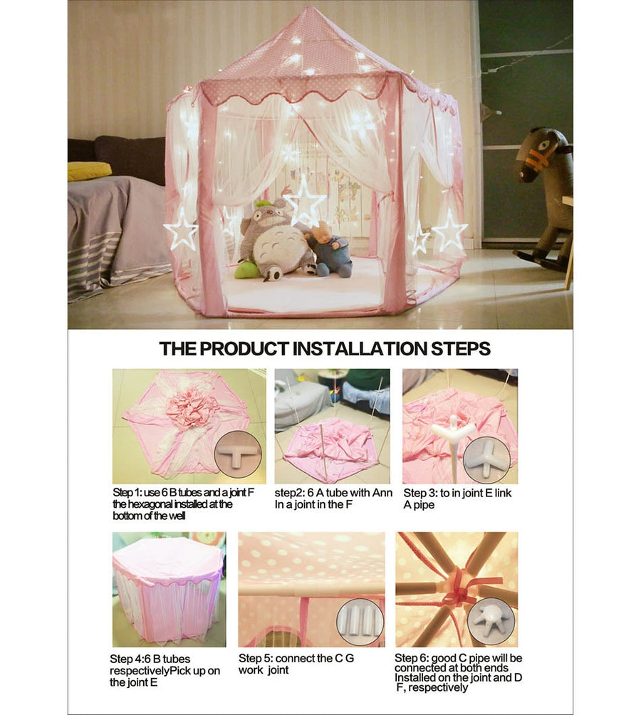 Princess Play Tent Kawaii Cute Pink Light Up – DDLG Playground