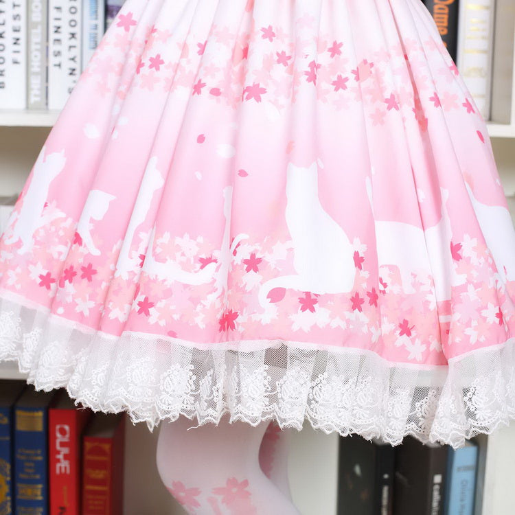 Cherry Blossom Kitten Lolita Skirt