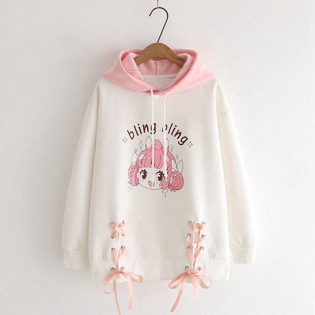 Bling Bling Baby Bunny Anime Girl Hoodie Sweater