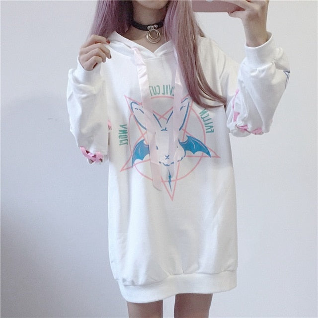 Satanic Bunny Hoodie Pastel Gothic Pentagram – DDLG Playground