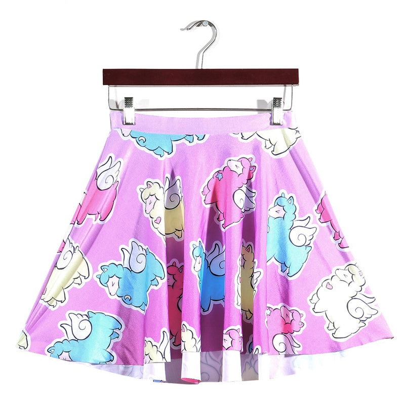 Flying Llama Alpaca Mini Skirt Pink Kawaii Fashion | DDLG Playground