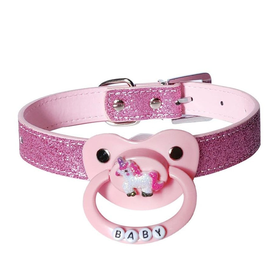 Pink Glitter Pacifier Gag Necklace – DDLG Playground