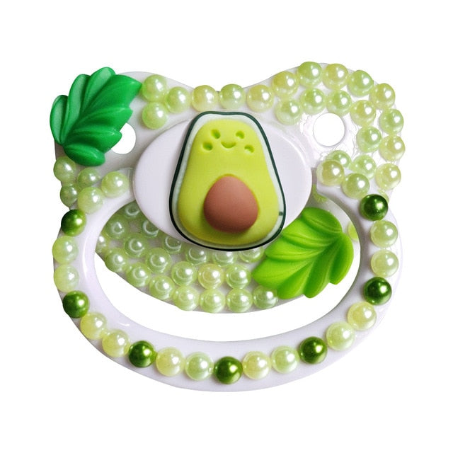 Green Avocado Decorated Pacifier Custom – DDLG Playground