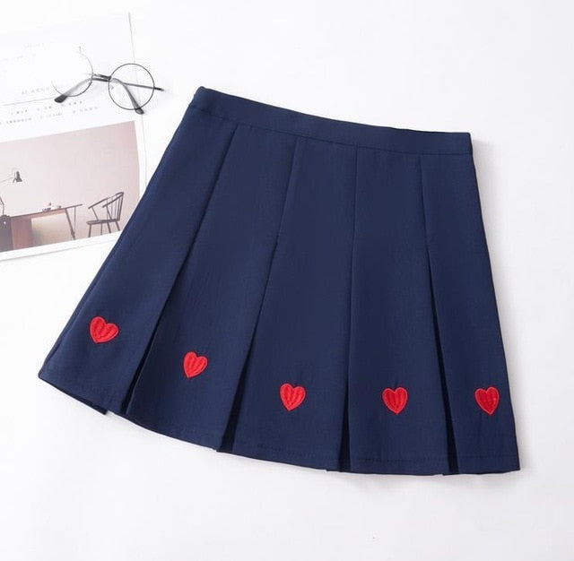Pleated Heart Skirt