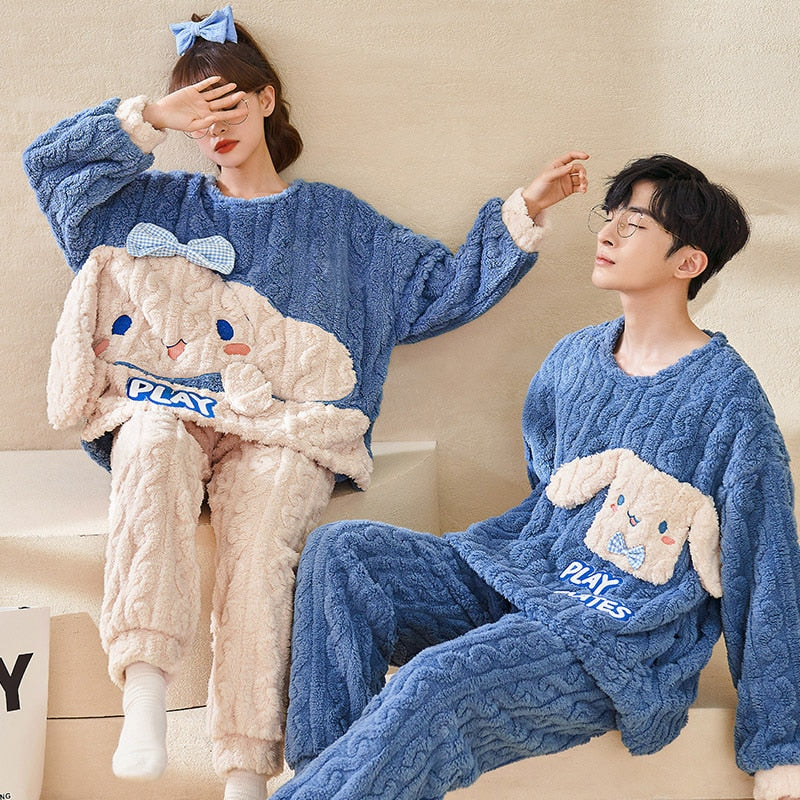 Thick Knit Kawaii Sanrio Pajama Sets Sleepwear PJ Melody Kuromi DDLG – DDLG  Playground