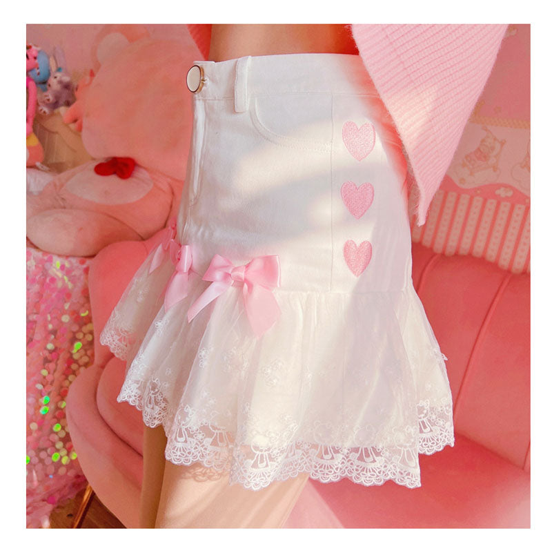 Lace Ribbon Lolita Skirt